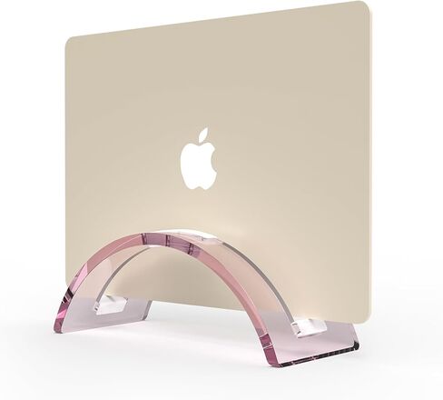 Black Acrylic Vertical Laptop Stand, Premium Transparent Desktop Notebook Dock, Space-Saving Vertical Laptop Holder for MacBook, IPAD, Book in Saudi Arabia