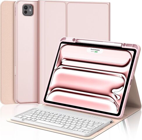 iPad Pro 13 inch Case 2024 with Keyboard, Smart Folio Cover with Upper Pencil Holder for iPad Pro 13-inch M4, Rechargeable, Magnetic Detachable Bluetooth Keyboard for iPad Pro 7th Gen 13inch, Black in Saudi Arabia