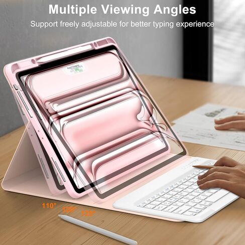 iPad Pro 13 inch Case 2024 with Keyboard, Smart Folio Cover with Upper Pencil Holder for iPad Pro 13-inch M4, Rechargeable, Magnetic Detachable Bluetooth Keyboard for iPad Pro 7th Gen 13inch, Black in Saudi Arabia