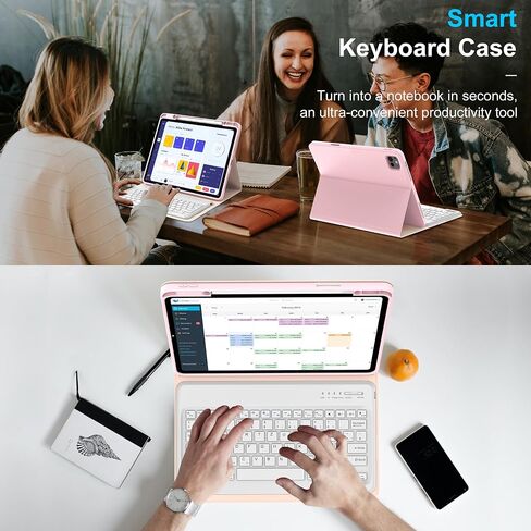 iPad Pro 13 inch Case 2024 with Keyboard, Smart Folio Cover with Upper Pencil Holder for iPad Pro 13-inch M4, Rechargeable, Magnetic Detachable Bluetooth Keyboard for iPad Pro 7th Gen 13inch, Black in Saudi Arabia