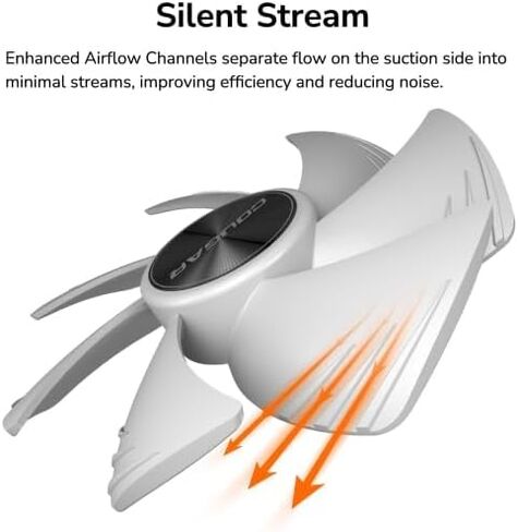 Cougar APOLAR 120 ARGB Fan Daisy Chain Design with Tool-Free connectivity, HDB hydrodynamic Bearings, PWM Control, Q-Stop - Quiet Stop - dampening System & Silent-Stream (3, White, 120) in Saudi Arabia