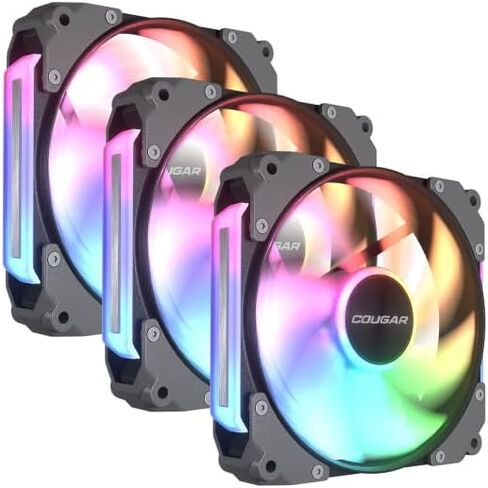 Cougar APOLAR 120 ARGB Fan Daisy Chain Design with Tool-Free connectivity, HDB hydrodynamic Bearings, PWM Control, Q-Stop - Quiet Stop - dampening System & Silent-Stream (3, White, 120) in Saudi Arabia