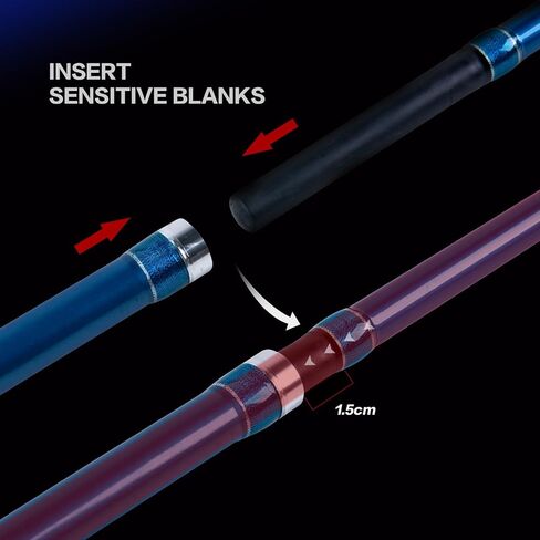 Goture Surf Spinning Fishing Rod 3-Piece Portable Carbon Fiber Travel Surf Rod Saltwater Spinning Rod 12FT/13FT/14FT in Kuwait