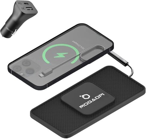 Magnetic Wireless Car Charger Pad, 15W Wireless Charging Pad for Car Compatible with MagSafe Charger/iPhone 16/15 Pro/15 Plus/15 Pro Max/14/14 Plus/14 Pro Max/13/13 Pro Max/12 (30cm Cable) in Saudi Arabia
