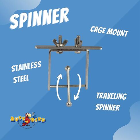 Busy Bird | Ele-Waiter Foraging Bird Toy - Helicopter Arm adjusts Elevator to Expose Treats - 100% Metal, Ultimate Brain Teaser and Mind Game for Medium to Extra Large Birds in Kuwait