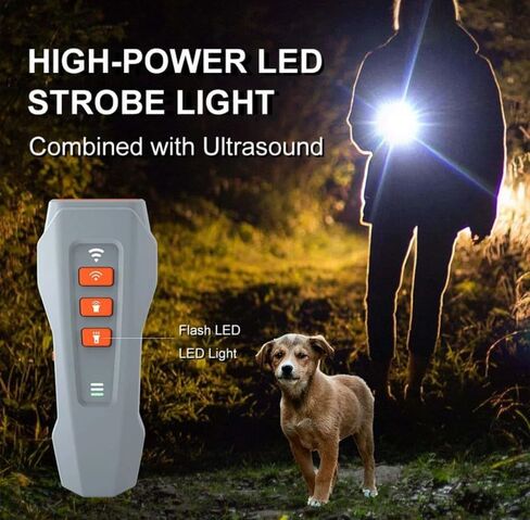 Dog Bark Deterrent Devices | Professional Long Range Anti Barking Ultrasonic Tool | 30 Ft Range with LED and 2 Modes | Sonic Emitters for Dog Training & Behavior Aids (Black) in Saudi Arabia