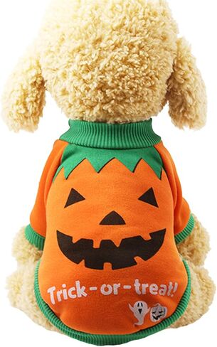Dog Sweaters Dog Pumpkin Sweatshirt Cute Fleece Shirts Puppy Clothes Cat Warm Soft Outfits for Small Dogs vszga Orange Medium in Saudi Arabia