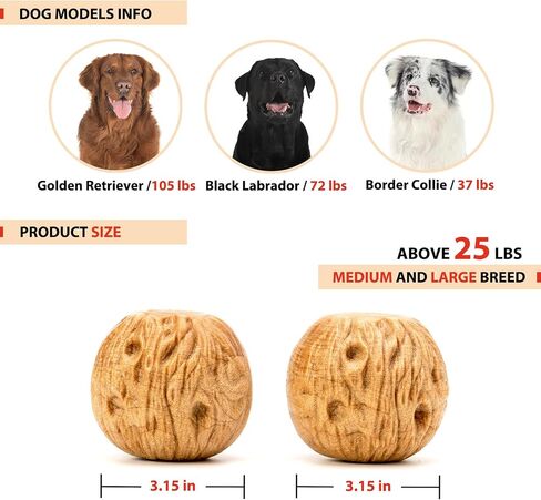 2-Pack Tough Dog Toys for Aggressive Chewers Pine Wood and Nylon Dog Toys for Large Dogs Real Bacon Indestructible Dog Toys to Keep Them Busy in Saudi Arabia