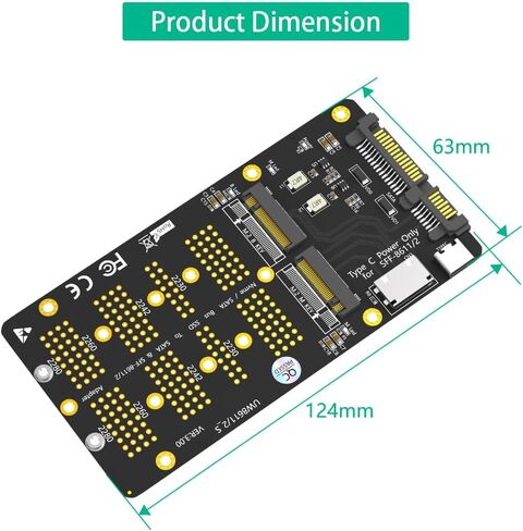 2 في 1 كومبو M.2(NGFF) NVMe SSD/SATA-Bus SSD إلى SFF-8611/8612 ومحول SATA in Saudi Arabia