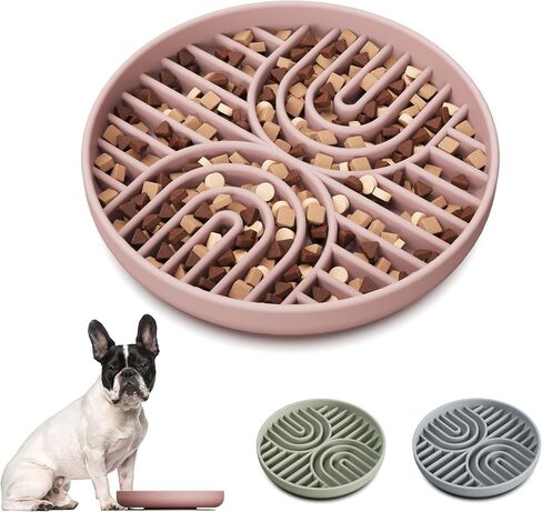 Slow Feeder Dog Bowls, Silicone Slow Feeder for Dogs & Puppies, Dog Puzzle Bowl with Suction Cups for Anxiety Relief, Slow Eating, Dishwasher Fit, for All Breed, Green in Saudi Arabia