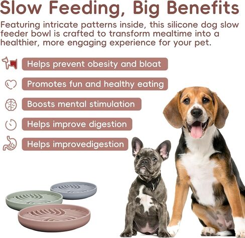 Slow Feeder Dog Bowls, Silicone Slow Feeder for Dogs & Puppies, Dog Puzzle Bowl with Suction Cups for Anxiety Relief, Slow Eating, Dishwasher Fit, for All Breed, Green in Saudi Arabia