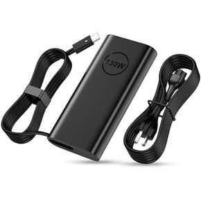 Replacement for Dell 130W Laptop Charger USB C Slim Adapter - XPS 17 15 7590 9700 9500 9510 Precision 5560 3560 5540 5570 5550 3561 3550 5510 5520 Latitude 7410 7310 7210 Type C Computer AC Power Cord