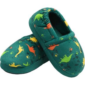 MIXIN Boys Slippers Indoor House Slippers Bedroom Dinosaur Soft Warm Boys House Shoes with Memory Foam