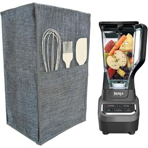 Kitchen Blender Cover,Dust-proof Organizer Quilted Blender Cover Kitchen Mixer Protector, Blender Covers For kitchen Appliance Covers,Blender Dust Cover with Accessory Pocket