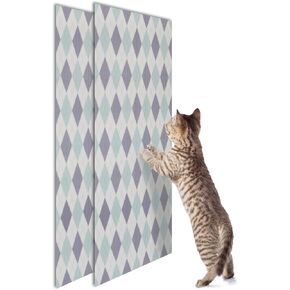 Cat Scratcher Carpet Mat with Adhesive Bottom - Protect Furniture & Floors, Safe Cat Scratcher Mat, Easy-to-Clean Cat Scratcher Carpet with Stylish Diamond Design for Furniture Protection