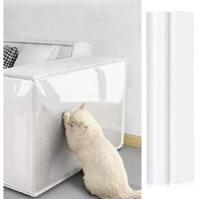 Cat Scratch Furniture Protector - 10"x236" Couch Protector from Cat Claws with 25 Pins, Clear Anti Scratch Furniture Protector Cat Couch Protector for Furniture、Door、Wall