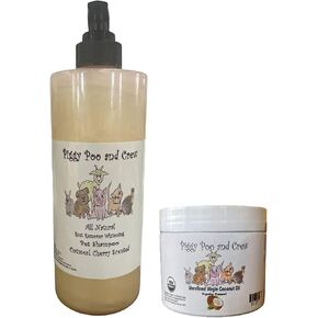 All Natural Rust Remover Whitening Shampoo & Organic Cherry Scented Coconut Oil for Pigs Dogs Small Animals