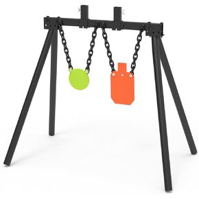 KNINE OUTDOORS AR500 Steel Target for Shooting Target Stand System Kit, 3/8" Thick 7"x 12" Silhouette Target, 3/8" Thick 6" Gong Target, Target Stand Kit