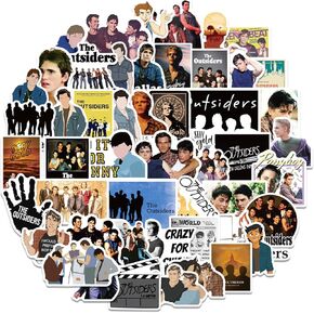 The Outsiders Stickers for Water Bottles 60 Pcs Cute, Waterproof, Beautiful and Fashionable Youth Stickers, Suitable for Cups, Phones, Bicycles, Guitars, Suitcases, Ultra-Durable Vinyl.