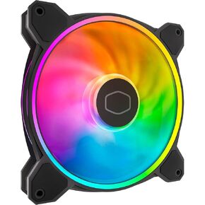 Cooler Master MasterFan MF120 Halo2 ARGB: Case & Cooling Fan, Dual Ring Addressable RGB Lighting, Rifle Bearing, Enlarged Air Balance Blades with Jam Sensor Protection & Upgraded Driver IC - 120mm