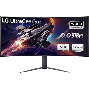 LG 45GR95QE 45-Inch UltraGear 1440p 240 Hz OLED Curved Gaming Monitor with AMD FreeSync Premium and 0.03ms Response Time (Black)