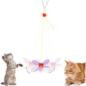 ISMARTEN Pet Cat Dragonfly Toy, A-Door-Able Dragonfly Cat Toys Teaser and Exerciser for Cat and Kitten Hanging from Door, Window, Sear, Cat Cage (Dragonfly)