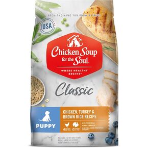 Chicken Soup for the Soul Pet Food - Puppy, Chicken, Turkey and Brown Rice Recipe, 4.5 lb. Bag Soy Free, Corn Free, Wheat Free, Dry Dog Food Made with Real Ingredients