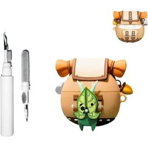 [3 in 1] Silicone Korok Case Compatible with Airpods 4 with Keychain, Cute Anime Yahaha Protective Cover with Cleaning Kit Compatible with AirPods 4 with Active Noise Cancellation