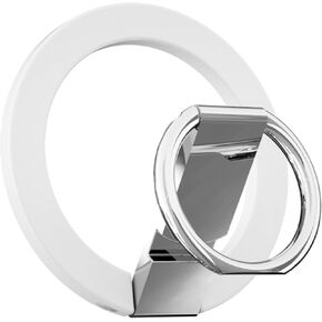 PZOZ Magnetic Phone Ring Grip Finger Holder for MagSafe, 360° Adjustable Kickstand for iPhone 16, 15, 14, 13, 12, Pro, Mini, Max, Plus, Compatible Mag Safe Case (White)