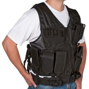 Tactical Vest with Holster and Pouches - In Camouflage, ACU, Black, Desert, and Teen Sizes