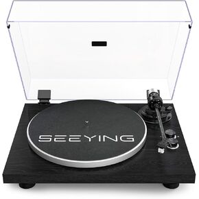Turntable with high end Looks Vinyl Record Player Bluetooth Output Built-in Preamp Phono/Line Switch Adjustable Counterweight Anti-Skate Variable Pitch Control Magnetic Cartridge