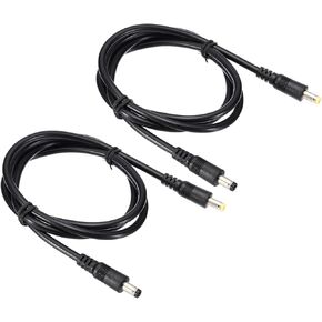 PATIKIL 3Ft 5.5 x 2.5mm Male to 5.5 x 2.1mm Male DC Power Cable, 2 Pcs 18AWG Wire Adapter Connector Charging Cord for DVR Router Surveillance Camera, Black