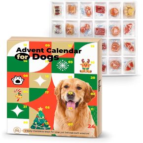 2024 Dog Treats Advent Calendar, Advent Calendar for Dogs, 24 Tasty Dog Treats for Christmas, Whole Meat Treats for All Breeds, Puppy Treats Holiday Dog Gift Box for Pets in Saudi Arabia