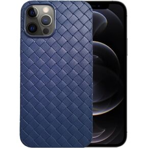 Compatible with iPhone 12 Pro Braided Breathable Mesh Weave Grid Silicone TPU Cell Phone Mobile Basic Back Case Cover (Black)
