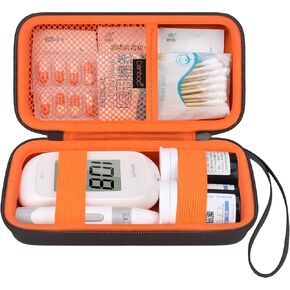 Canboc Diabetic Supplies Case, Carrying Organizer for Glucose Meter, Lancing Device, Blood Sugar Test Strips, Lancets, Insulin Pens, Alcohol Wipe and Diabetes Care Accessories, Turquoise+Turquoise
