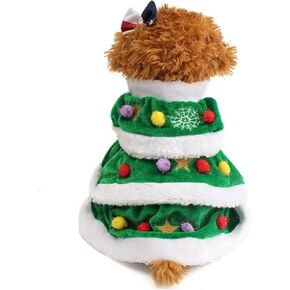 WORDERFUL Dog Christmas Tree Dress Costumes Dog Winter Clothes Pet Coat Cute and Warm Dog Costumes (M)
