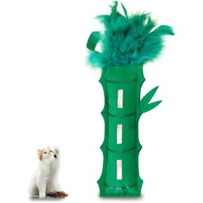 Andiker Catnip Toy for Cats, Cute Bamboo Shapes with Soft PP Cotton Bite-Resistant Cat Chew Toy with Catnip and Crinkle Paper Entertaining Interactive Cat Toy for Indoor Cats and Kitten (Bamboo)