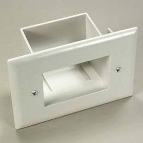 InstallerParts White Easy Mount Recessed Low Voltage Cable Plate – Internal Cable Management