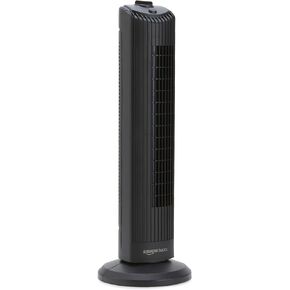 Amazon Basics Manual 3 Speed Oscillating Tower Fan with Mechanical Control, 28 Inch, Black