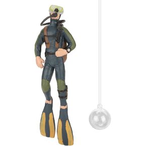 Tnfeeon Aquarium Ornament Diver, Undersea Micro Landscape Decor Deep Sea Treasure Chest Seeker Fish Underwater Diver Action Figure Playset for Ocean Scene Layout