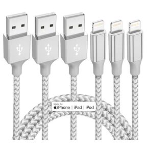 iPhone Charger 3 Pack 10 ft Apple MFi Certified Lightning Nylon Braided Cable Fast Charging Cord Compatible with iPhone 13 12 11 Pro Max XR XS X 8 7 6 Plus SE iPad and More