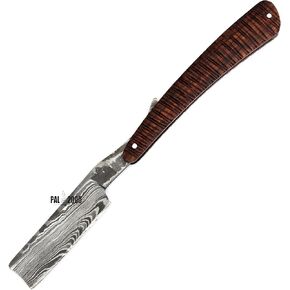 DAM-3138 Damascus Straight Razor, Custom Shaving Blade for men, Ready to use, Damascus Steel Straight Edge Razor, Men’s Razor with Leather Case