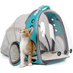 Back Expandable Cat Backpack Carrier, Fit up to 12 lbs, Space Capsule Bubble Window Pet Carrier Backpack for Cat and Small Puppy