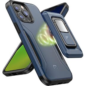 MyBat Pro Stealth Series for iPhone 14 Pro Max (6.7) MagKick Case (with Stand),Support Wireless Charging,Military-Grade Drop Protection Armor Kickstand Phone Case Hybrid Protector Covers (Blue)