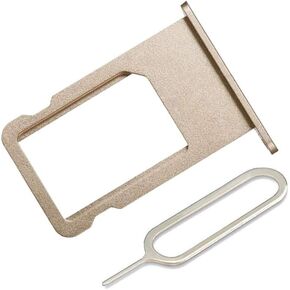 LLIBAI-V Replacement Sim Card Tray for iPhone 6s Sim Card Tray with Open Ejet Pin + Cloth (Gold)