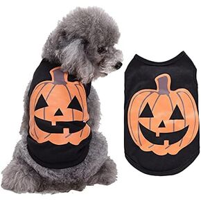 Dog Clothes Cat Shirts Puppy Comfy Soft Light Weight Tank Top Funny Skull Print Kitten Tee Shirts Pet Apparel for Halloween Holiday Party Green01 Medium
