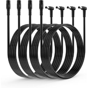 Tonton 2 Pack DC Power Extension Cable 0.5M 1.64FT 5.5mm x 2.1mm 90 Degree Right Angle Female to Male Power Adapter Cord for CCTV Security Camera Surveillance LED DVR NVR Router Guitar Effect Pedal