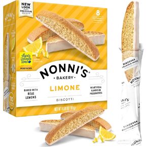 Nonni's Limone Biscotti Italian Cookies - 2 Boxes Lemon Cookies - Biscotti Individually Wrapped Cookies - Lemon Italian Biscotti Cookies w/White Icing - All Natural Ingredients - Kosher - 6.88 oz