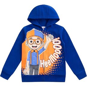 سترة بغطاء للرأس بسحاب للأولاد من Blippi Boys للأطفال الصغار والصغار - أزرق