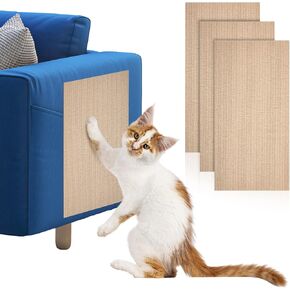 3 Pcs Cat Scratch Mat 11.8 x 23.6 Inches Cat Scratching Post Carpet Cover Adhesive Replacement Cat Scratch Pad Wall Cat Scratcher Cat Carpet Protector for Couch Furniture Corner Cat Tree